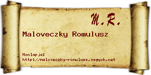 Maloveczky Romulusz névjegykártya